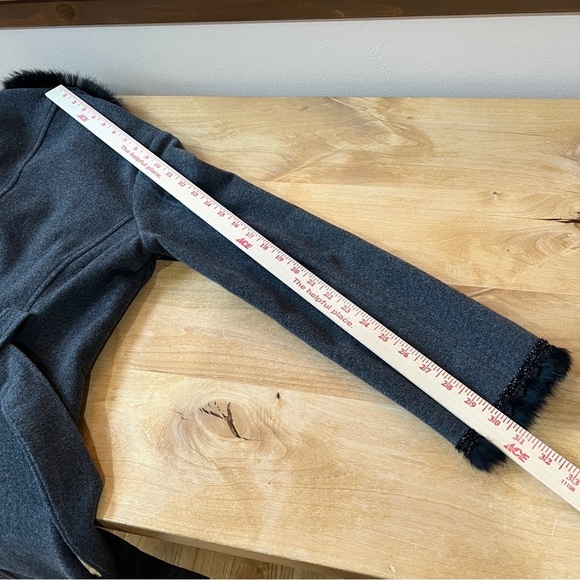 PAINC’S WOOL CASHMERE BELTED COAT SHAWL COLLAR BEADED TRIM ITALIAN LUXURY 46-10 - Picture 12 of 13